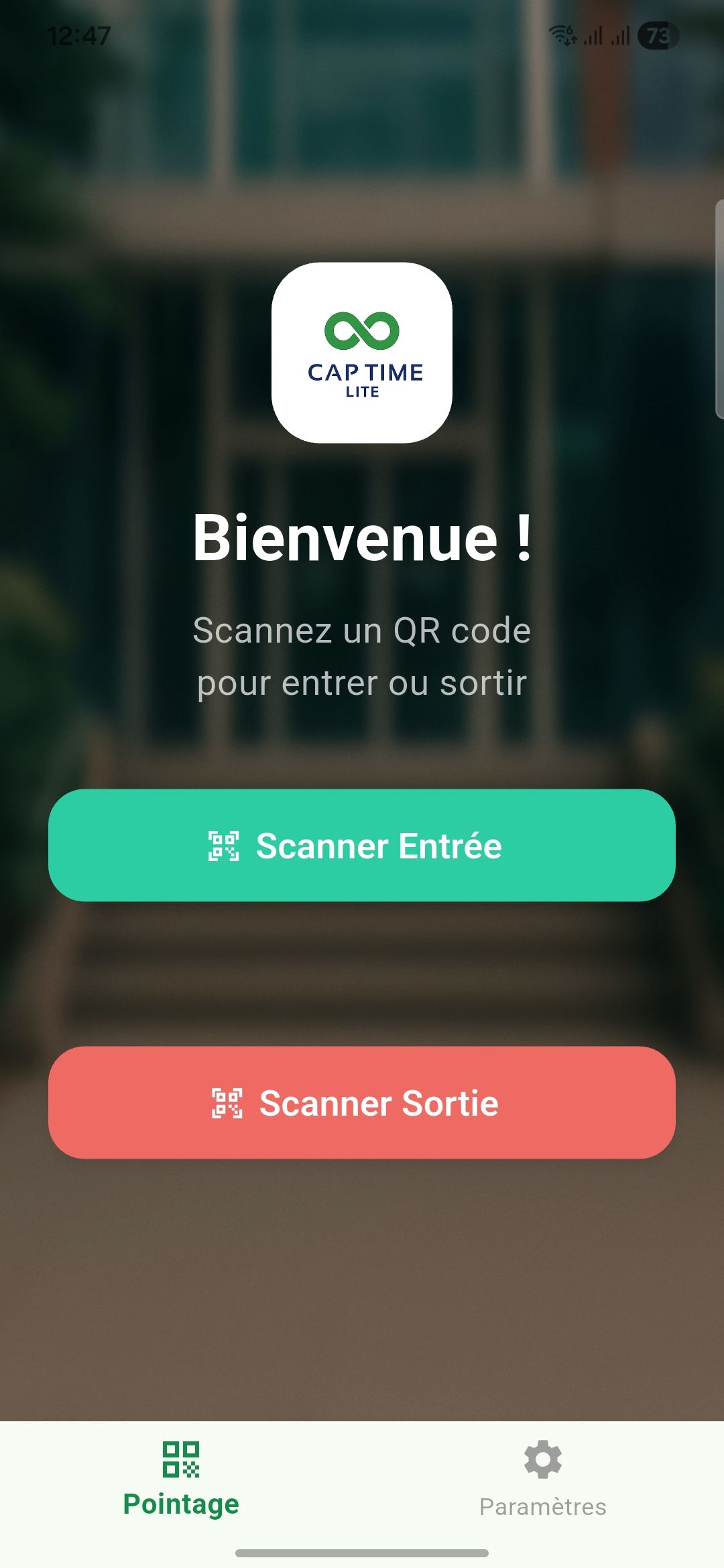 CAP TIME screen 1