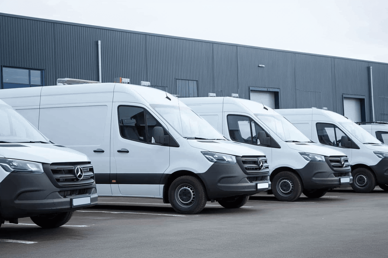 Une flotte de véhicules utilitaires équipés de la solution CAP TRACK pour la géolocailisation de la flotte